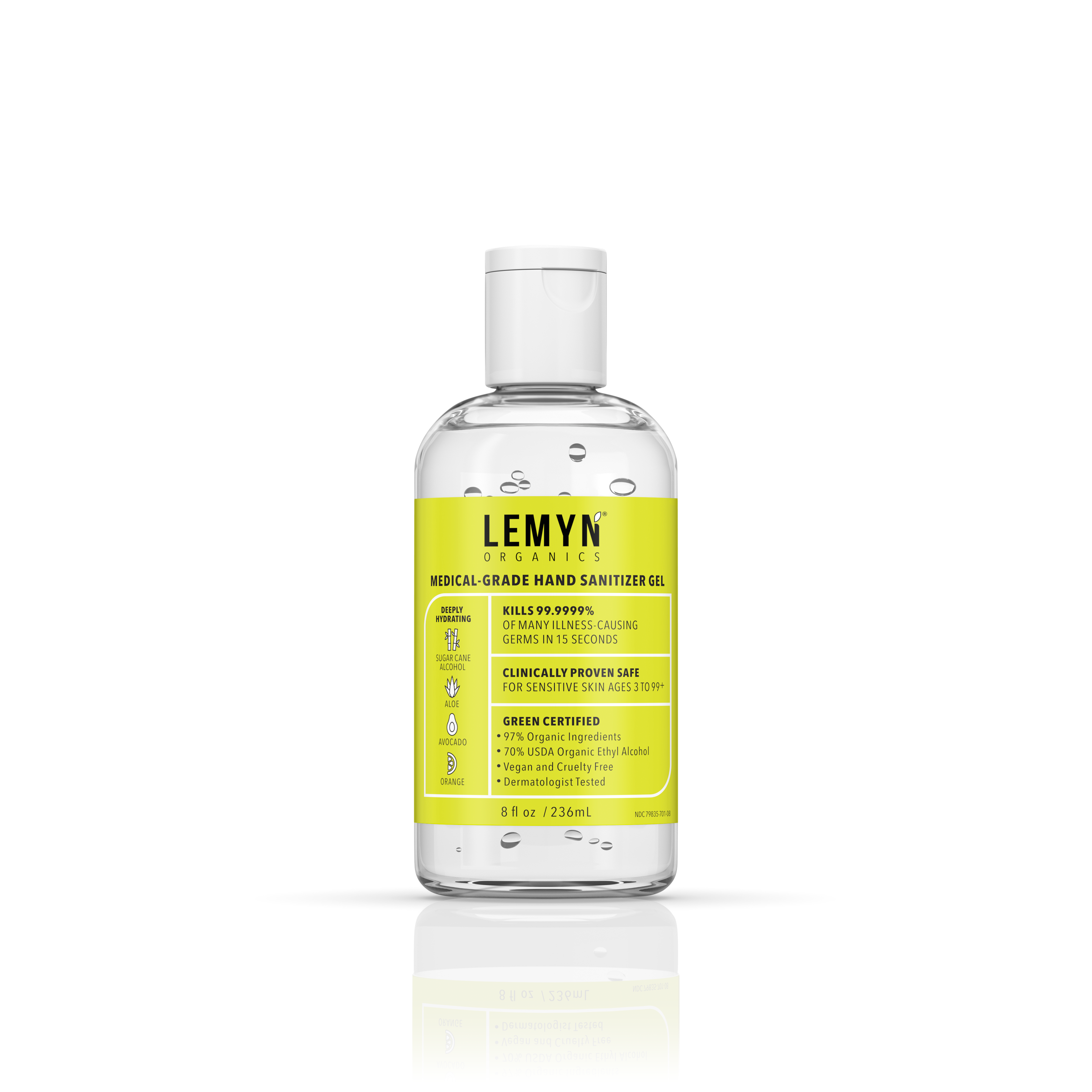Organic Hand Sanitizer - Lemyn Organics | Medical Grade 236ml
