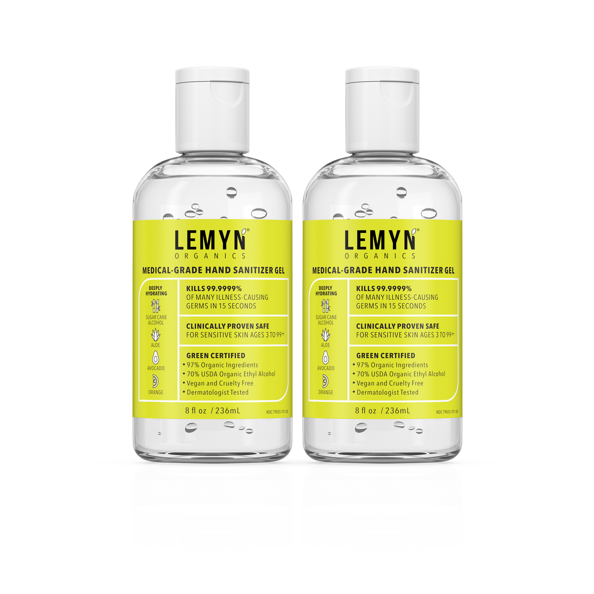 Organic Hand Sanitizer - Lemyn Organics | Medical Grade 236ml