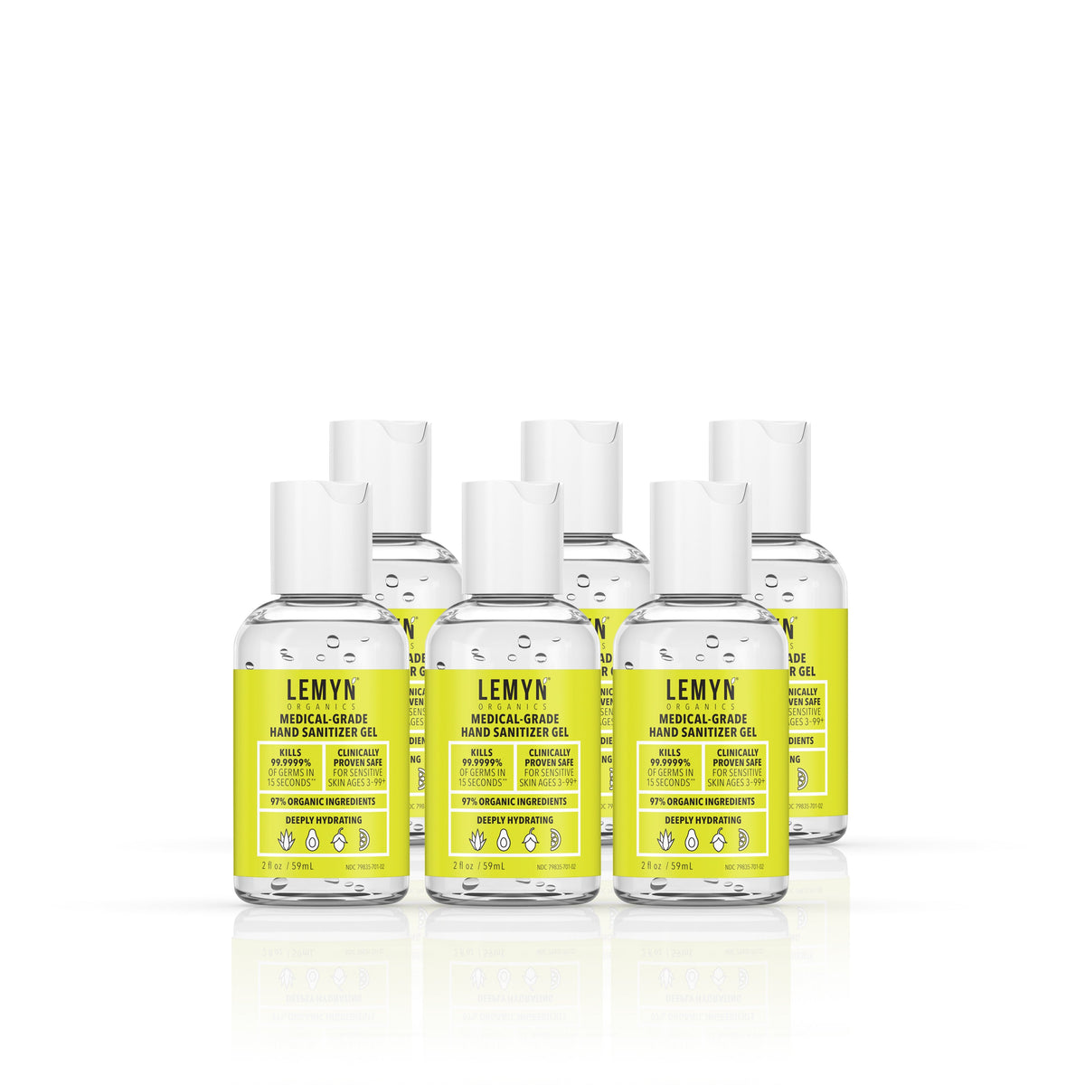 Lemyn Organics Hand Sanitizer - Green Certified - Medical Grade - 2 fl oz - (PACK OF 12)