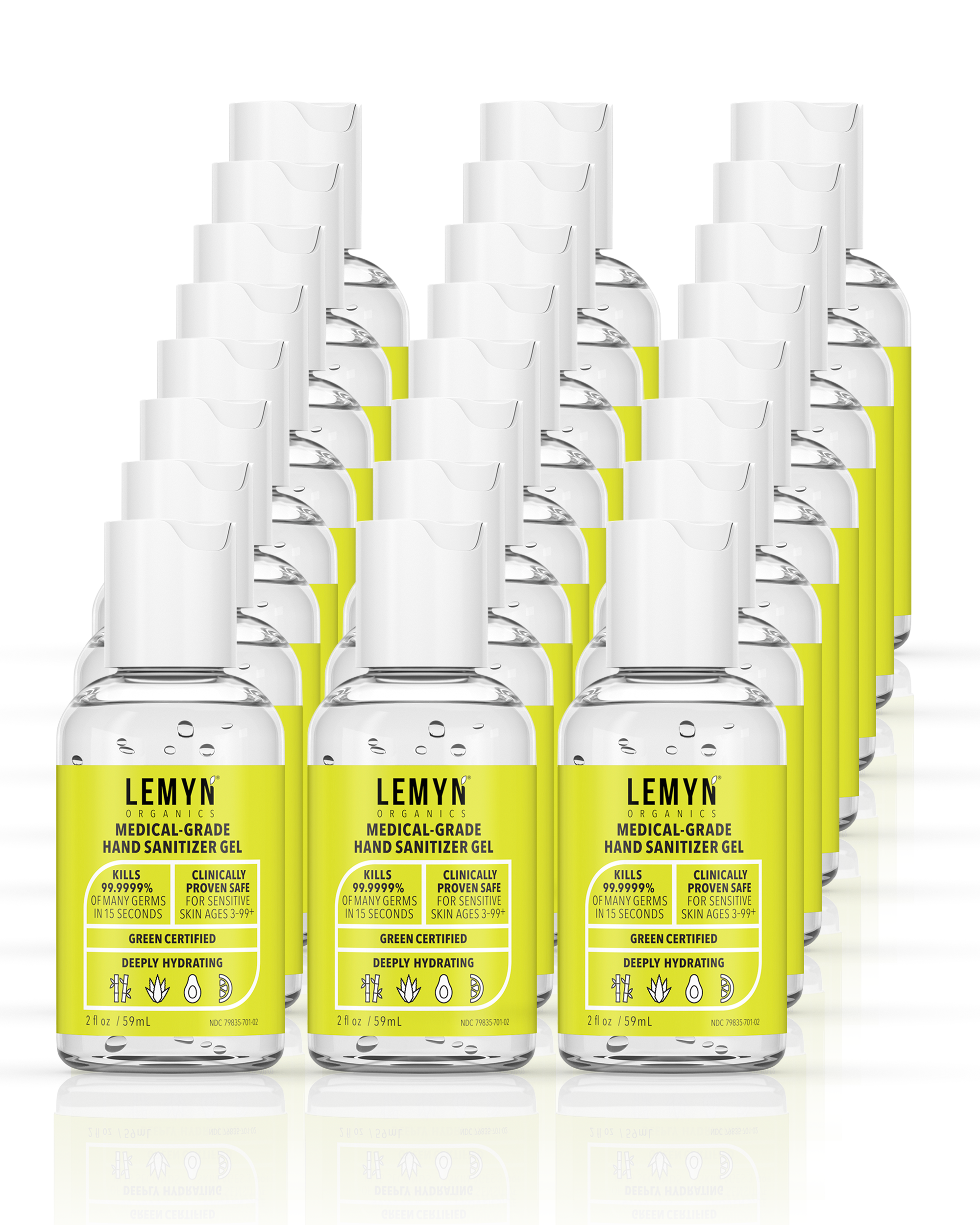 Lemyn Organics Hand Sanitizer | Green Certified &amp; Medical Grade | 060ml - 2 Fl Oz with Disc Top