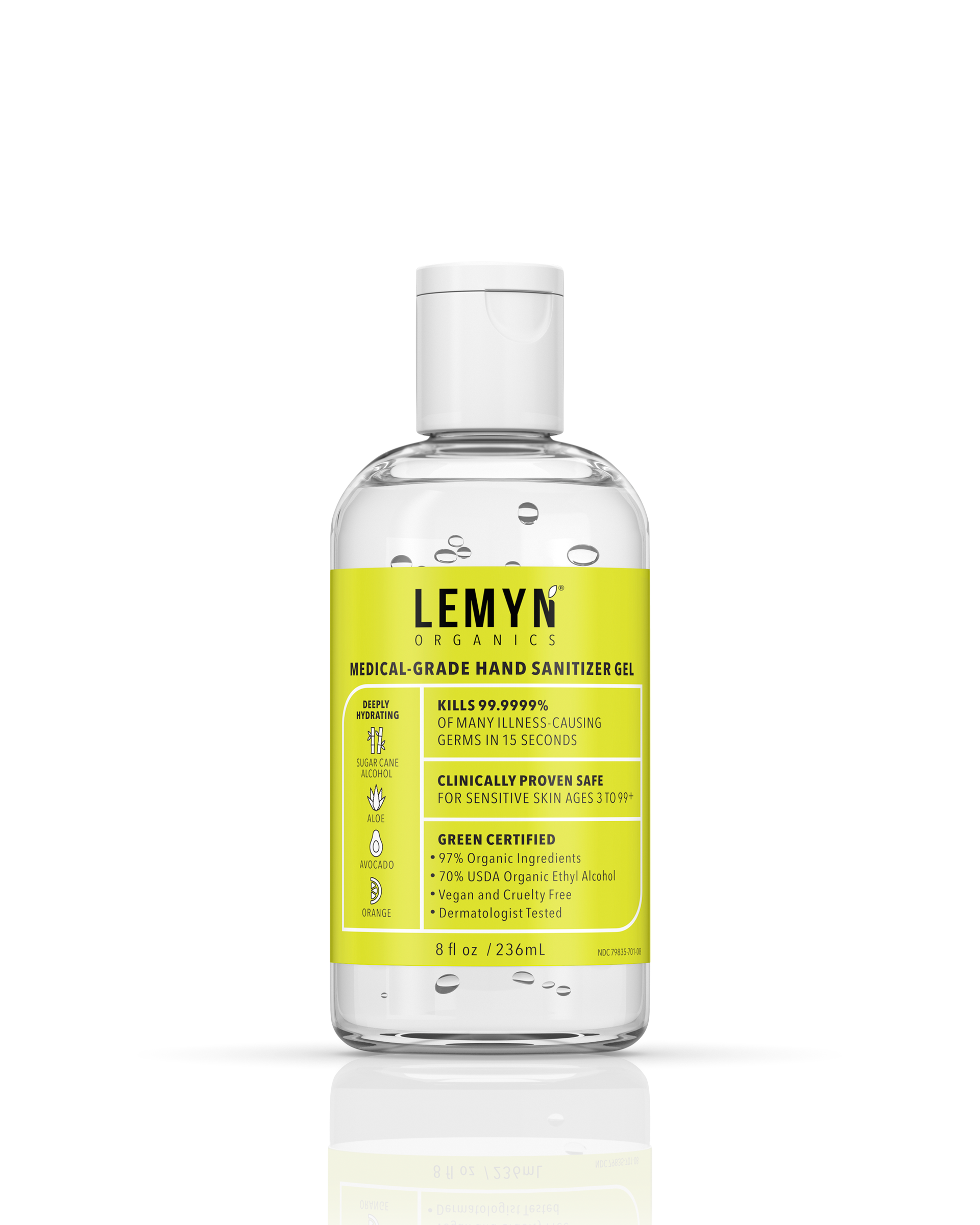 Organic Hand Sanitizer - Lemyn Organics | Medical Grade 236ml