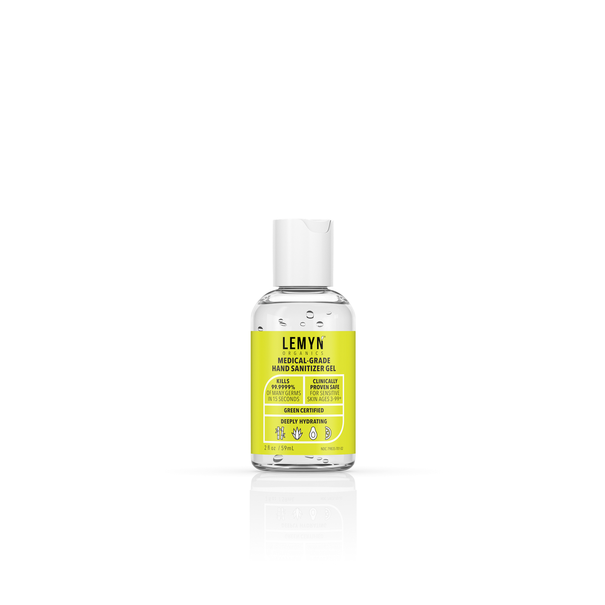 Lemyn Organics 2 oz disc top hand sanitizer, single bottle