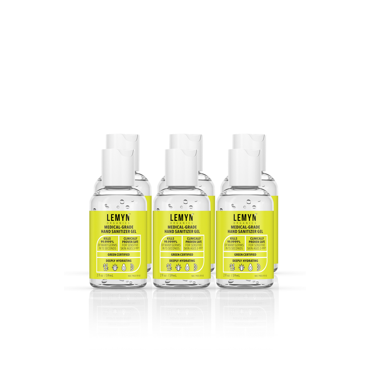 Lemyn Organics 2 oz disc top hand sanitizer, pack of 6