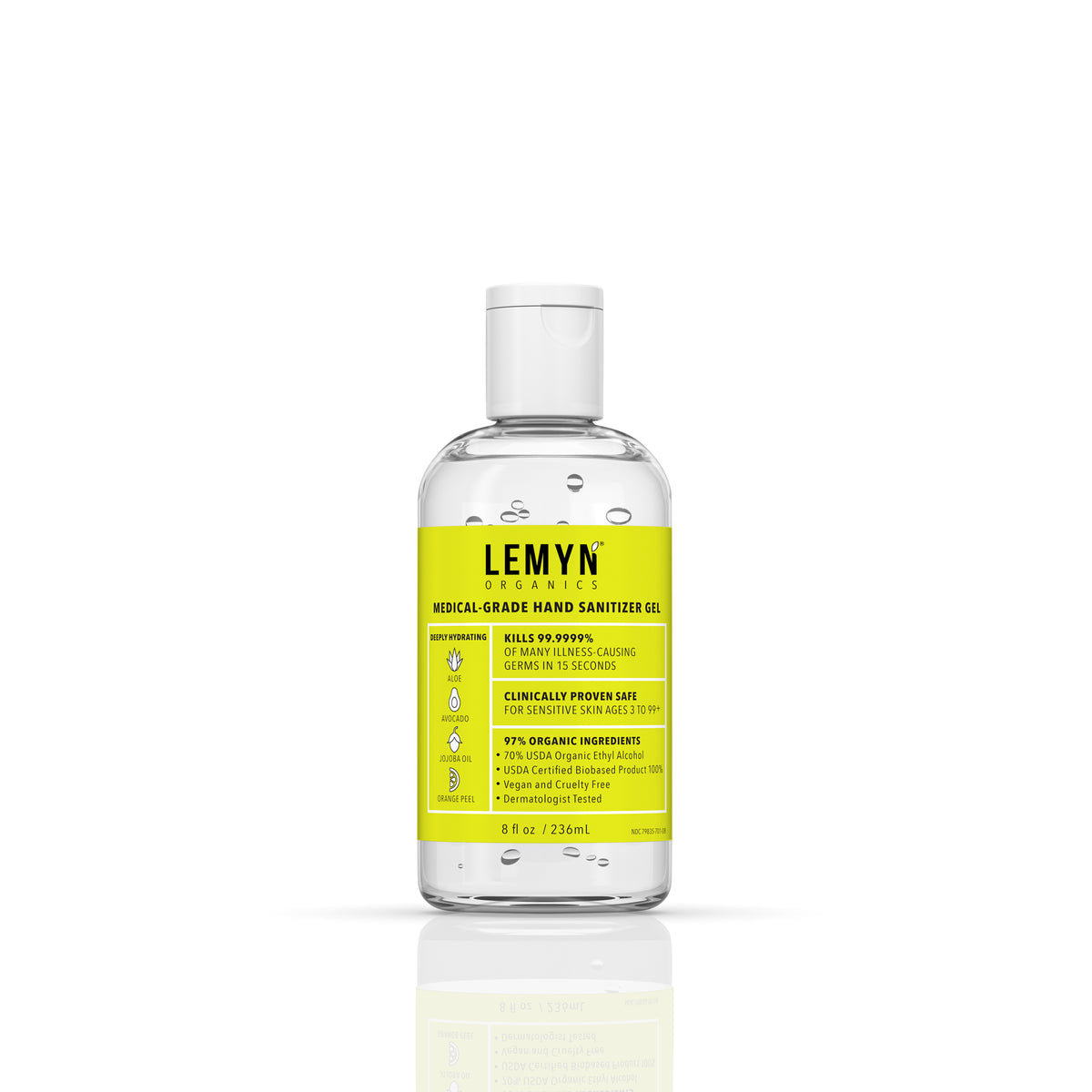 Lemyn Organics Hand Sanitizer - Green Certified - Medical Grade - 8 fl oz Flip-Top
